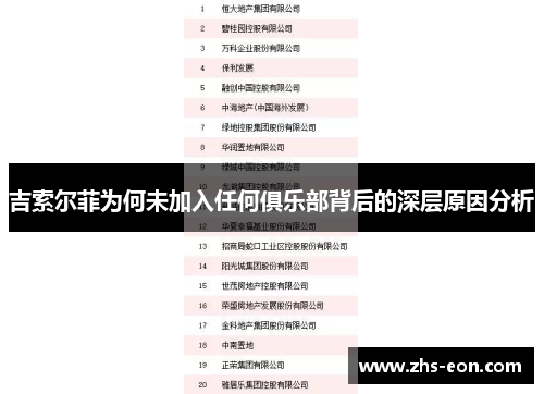 吉索尔菲为何未加入任何俱乐部背后的深层原因分析